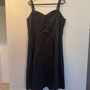Torrid Black and White Polka Dot Midi Dress